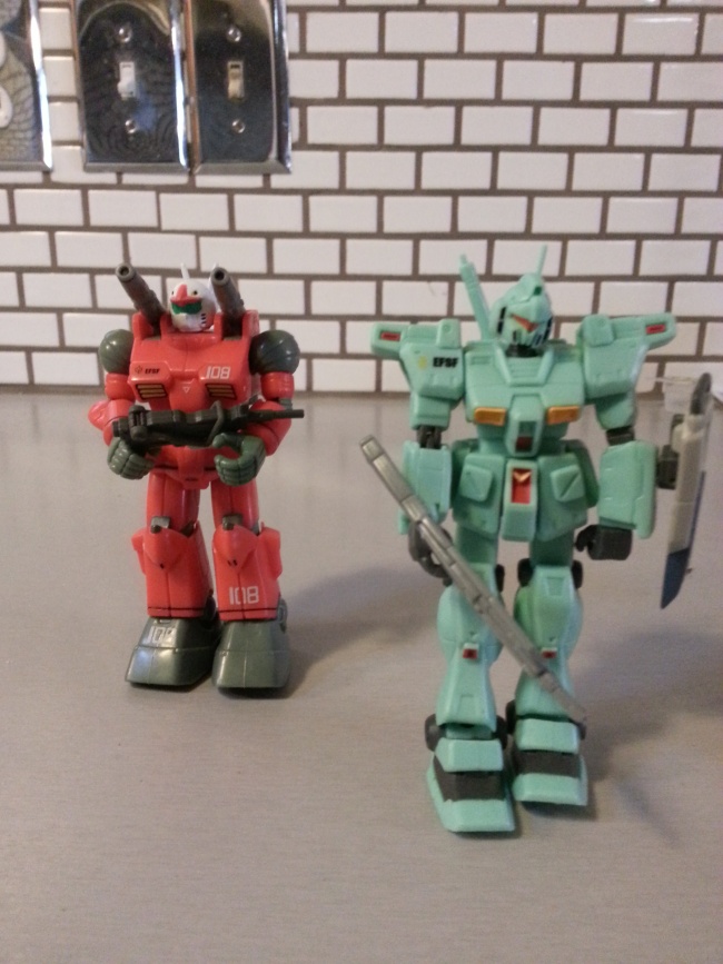 Gundam MSIA Guncannon RX-77 2000 and Jegan RGM-89 2003 Bandai America