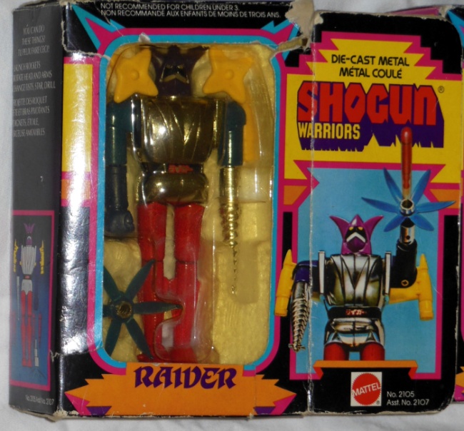 Raider Shogun Warriors Mattel Ga-11 Getta Raiga Popy front box from the anime Getter Robo G from 1975-1976