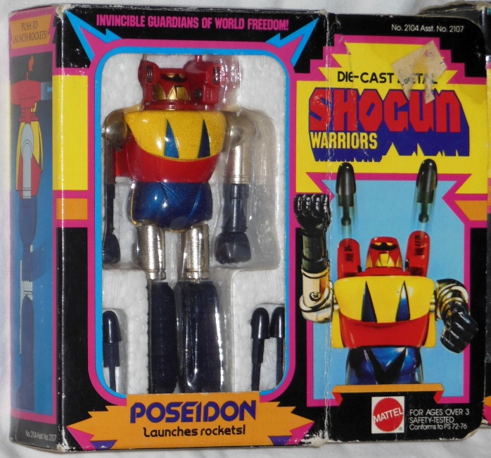 Shogun Warriors Poseidon 1979 Mattel Getta Robo Popy GC-12 1975 front box from the anime Getter Robo G from 1975-1976