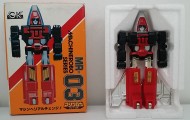 MachineRobo(マシンロボ) MR-03 Jet Robo(ブルー・ジェット) 1982 Popy Bandai Machine Men robot styrofoam and box from anime Machine Robo Revenge of Cronos 1988-1989 and Challenge of the Gobots 1983-1987 known as Fitor