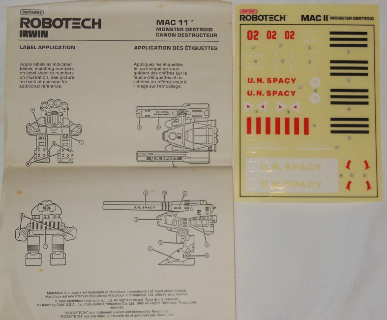 Matchbox Robotech Mac II Monster Destroid Cannon from Robotech: The Macross Saga 1985 超時空要塞マクロス