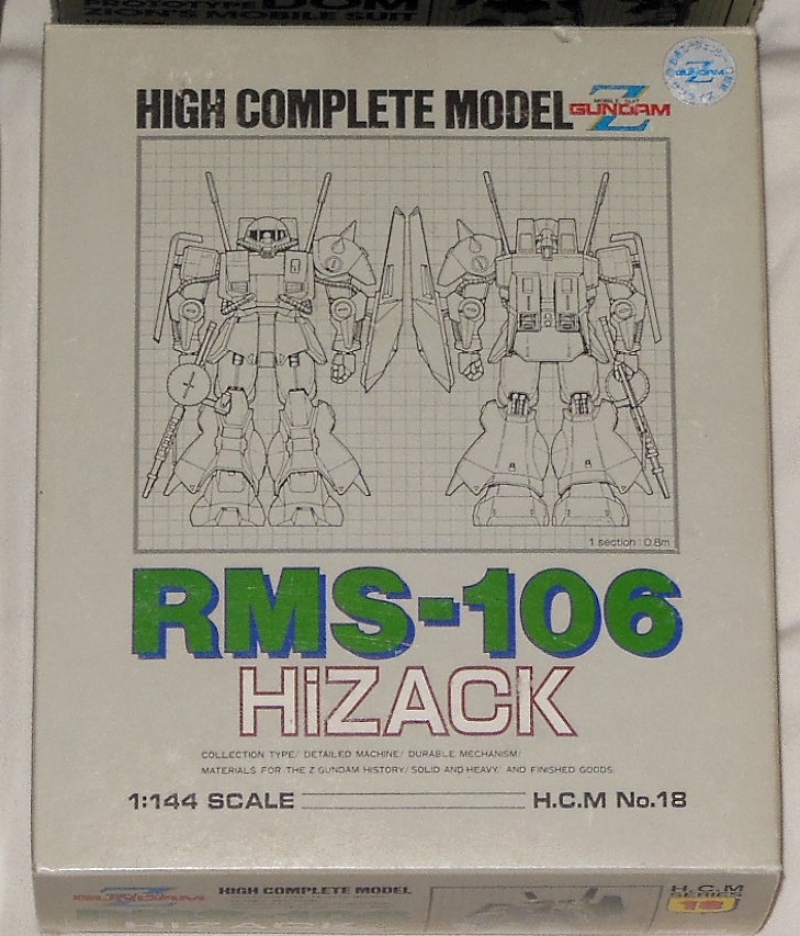 High Complete Model RMS-106 Hi Zack 1/144 Z Gundam HCM 18 Bandai Japan box front