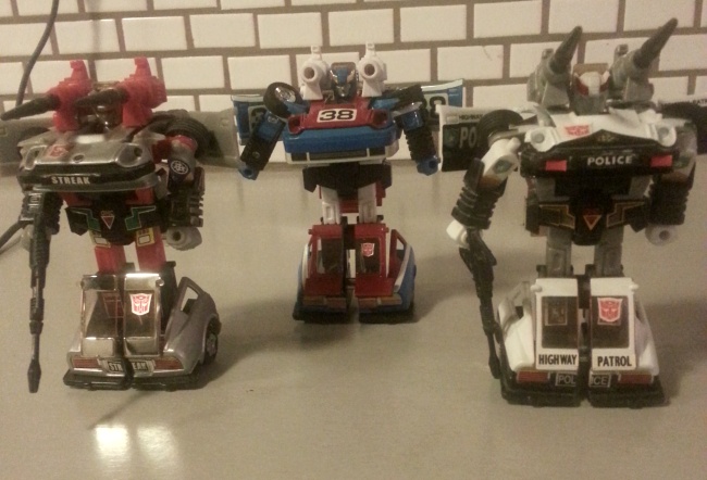 Bluestreak, Smokescreen and Prowl Transformers G1 Autobots