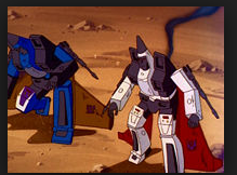 Dirge and Ramjet Transformers cartoon still Conehead Seekers from Generation 1 G1
