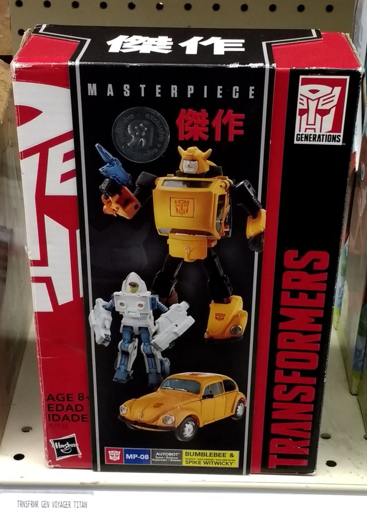 Transformers Masterpiece Bumblebee 2017 Hasbro MP 08 with Spike Witwicky Autobot front of box