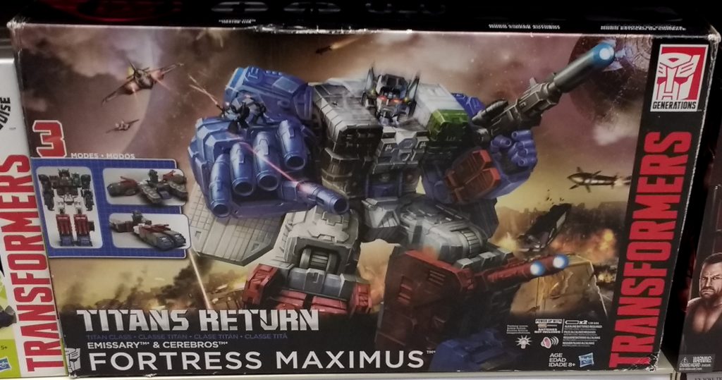Transformers Fortress Maximus Generations Hasbro 2017 with Emissary and Cerebros Titan Class Autobot front of box